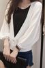 Abrigo Chal de Manga Linterna para Mujer de Primavera y Verano Ropa de Playa para Exterior Ropa Suelta Estilo Coreano Ropa Protectora Solar Camisa para Aire Acondicionado Cárdigan Tejido Delgado