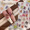Accesorios para arte de uñas, diseños mixtos de mariposas coloridas, flores 3D de resina degradada, diamantes de uñas portátiles para decoración