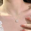 Colar de pérolas feminino, colar de pérolas leve, luxuoso, com corrente de pescoço, corrente de clavícula, joia moderna de alta qualidade, pingente circular