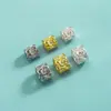 Prata Esterlina S925 Banhada a Ouro Contas Espaçadoras de Diamante Inlaid de Precisão Contas Pequenas Florzinhas de Zircônia Pulseira de Cristal Acessórios DIY
