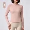 Nova Jaqueta Esportiva Outono Inverno com Gola Alta para Yoga, Ciclismo ao Ar Livre, Corrida, Modeladora, Justa ao Corpo, com Zíper, Confortável, Roupas Fitness