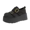 Mocasines de Cuero Genuino Talla Pequeña Suela Gruesa Hebilla Aumentadora de Altura Zapatos Individuales para Mujer Otoño 2026 Nuevos Zapatos Birkenstock Zapatos de Conducir