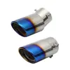 Tubo único de propósito general de gran diámetro, escape modificado horneado en azul, silenciador de acero inoxidable, accesorios aplicables, cola de escape modificada para automóvil