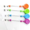 Porta-cartão retrátil transfronteiriço com fivela de puxar fácil, chaveiro de contas DIY, cordão retrátil para crachá de enfermeiro, disponível para atacado