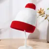 Chapéu de Tricô Quente da Moda Outono/Inverno com Pompom e Logo Personalizável, Chapéu de Natal Colorido com Atmosfera Natalina