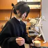 Cardigan de Tricô Preto com Zíper Cleanfit Masculino Outono Estilo Preguiçoso Tricô Interno Jaqueta com Gola Alta Pesada