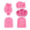 Porta de madeira de fada faça você mesmo, casa de madeira, menina, caracol, parede de pedra, castelo, molde de silicone, ferramentas de argila