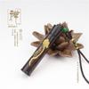 Zhengda Bambu Roxo Incrustado Ébano Esculpido Lótus Tubo de Palitos de Dente Bambu Dourado Esculpido Pequeno Tubo de Incenso Balde de Incenso Criativo Artesanato de Bambu