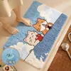 Alfombrilla de Piso para Baño Puerta de Inodoro Absorción de Agua Secado Rápido Alfombrilla Antideslizante Bañera Almohadilla para Pies Alfombra Gruesa para Inodoro Baño