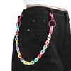 Cadena para pantalones de mezclilla para niños de estilo ins transfronterizo europeo y americano, cadena acrílica de color, cadena punk retro para pantalones