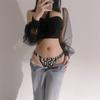Nova impressão adesiva feminina roupa interior em forma de T cinto fino sexy sem costura pano de banho confortável respirável roupas íntimas femininas 17493