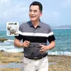 Camiseta de manga corta de verano para papá camisa polo a rayas para hombres de mediana edad cuello solapa casual holgada top para hombre venta al por mayor