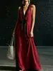 Roupas de vestuário feminino para comércio exterior, vestido de praia sexy europeu e americano sem mangas e com decote em V, vestido casual de viagem, gentil, elegante e de alta qualidade