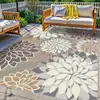 Alfombra Exterior, Antideslizante, Absorbente de Agua Felpudo para Piso de Balcón, Patrón Floral Grande, Felpudo Decorativo para Patio Terraza, Resistente a Manchas, Fácil de Limpiar