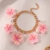Pulseira Punk Exagerada com Corrente Grossa e Pingentes de Biscoito de Camada Única para Meninas Joias Transfronteiriças Europeias e Americanas Pulseira Infantil