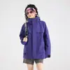 Jaqueta corta-vento estilo montanha feminina conjunto de duas peças três em um para atividades ao ar livre masculina à prova de vento e à prova d'água vestimenta Sichuan-Tibete traje de montanhismo com forro de veludo