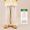 Ropa Infantil Amira 2026 Otoño Nuevos Pantalones de Pana de Pierna Ancha para Niñas Pantalones Casuales Suaves de Encaje para Niños