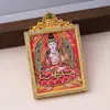 Thangka semi-pintado a mano estilo Xizang con tinta dorada, representando las Ocho Grandes Deidades Guardianas, incluyendo los Cinco Señores, Manjushri, Zaki Lhamo, los Dioses Amarillos y Negros de la Riqueza, y Mahakala