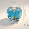 Bestseller transfronterizo: Velas aromáticas de gelatina de arena movediza con flores secas en caparazón con 3 aromas diferentes, decoraciones de bola de cristal para el hogar