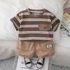 Traje Nuevo de Dibujos Animados de Manga Corta para Niños 2024 Ropa de Verano para Niño Shorts Rayados Ropa Tesoro Linda para Mujer Hombre Ropa para Niños
