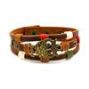 Novo bracelete de couro trançado de coruja em várias camadas joias por atacado animal zodíaco bracelete de pressão bracelete bracelete