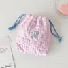 Bolsa de cordón a cuadros acolchada estilo coreano, una bolsa de almacenamiento a prueba de polvo elegante y práctica para cámaras instantáneas, con gran capacidad y portabilidad conveniente
