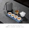Conjunto de Chá de Viagem Portátil Estilo Camping ao Ar Livre Equipamento para Preparar Chá de Viagem Acompanha Copo Rápido Um Bule Três Xícaras