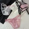 Nuevas Bragas de Encaje Color-Blocking Puro Deseo Estilo Francés para Mujer, Tangas Transpirables Sin Costuras de Diosa Seductiva con Aberturas Cruzadas