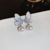 Brincos de flor de zircão com agulha de prata galvanizada em ouro real Dongdaemun brincos de pérola elegantes brincos de moda para mulheres por atacado