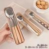 Juego de Cuchara y Palillos de Aspecto Elegante Tablero de Ajedrez Cuchara Linda Dibujo Animado Cuchara y Tenedor de Cerámica Set de Vajilla Portátil para Estudiantes