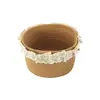 Cesta de almacenamiento tejida con cuerda de algodón para escritorio, caja multifuncional para maquillaje, cesta de almacenamiento para artículos varios de la entrada del hogar, cesta de almacenamiento portátil