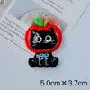 Maçã de Desenho Gato Preto Acessórios de Resina DIY Joias Cola Cremosa Grande Grampo de Cabelo Capa de Celular Fivela de Sapato