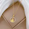 [Acero de Titanio] Collar redondo de retrato estilo europeo y americano, con un diseño lujoso y elegante totalmente adornado con diamantes, una cadena versátil para la clavícula para mujeres, hecho de acero de titanio