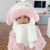 Orelhas podem se mover chapéu cachecol de coelho fofo infantil inverno menina proteção de orelha de pelúcia quente chapéu Lei Feng