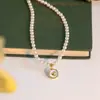 Collar de Perlas de Vidrio Madreperla con Colgante en Forma de Corazón para Mujer, Cadena Clavicular de Moda de Lujo Ligero, Cadena de Cuello de Nicho