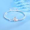 Pulsera Mariposa de Plata 990 Diseño Vintage para Mujer Pulsera de Lujo Ligero Pequeña Nueva China Pulsera Antigua Media para Novias
