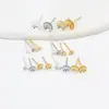 Base para pendientes de perla con pasador de plata s925, base redonda para pendientes con bandeja chapada en oro de 18K, accesorios para pendientes DIY, pasadores de pendientes personalizados A64