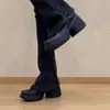 Mocasines Redondos Pequeños para Mujer 2025 Otoño e Invierno Versátiles Estilo Británico Zapatos Pequeños de Cuero para el Trabajo Tacón Grueso Zapatos que Aumentan la Altura