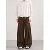 Comércio Exterior Design Desconstruído Retrô Americano Calça Cargo Lavada para Homens e Mulheres Solta Casual Plissada Reta Calça Caída