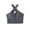 Top Tubo Ombro a Ombro Cruzado Estilo Europeu e Americano Feminino Verão Sexy Hot Girl Yoga Esportivo com Bojo