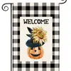 Bandera de Jardín de Halloween Transfronteriza 20.22 millones Estampado de Lino Cuadros Acuarela Decorativa para Patio Exterior de Halloween
