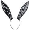 Sexy Pura Pasión Estilo Spice Girl Diadema de Cuero con Orejas de Conejo Oscura Cosplay Diadema de Conejita Headwear para Fiesta Foto Femenino