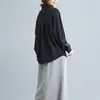 2026 Emagrecimento Escondendo Defeitos Cor Sólida Versátil Tamanho Grande Blusa Simples Temperamento Manga Longa Camisa Solta Feminina