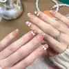 Gatito Lindo Blanqueamiento Nuevo Lazo Rosa Ojo de Gato Manicura Portátil Estilo Corto Hecho a Mano Lindo Manicura