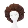 Amazon Transfronterizo Personalizado Satén Alta Elasticidad Seda Artificial Color Sólido Pañuelo para la Cabeza de Mujer Sombrero de Cuidado del Cabello de Satén con Ala Ancha