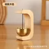 Campainha de lembrete de entrada de porta, sino de cobre estilo chinês, campainha magnética de porta, móbile estilo dopamina, campainha magnética de madeira de nogueira