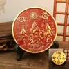 Adornos de Escritorio de Latón de la Ciudad de Shanhai de las Cuatro Bestias Divinas Shi Gan Dang Adornos de Cabeza de la Suerte Decoraciones para Sala de Estar Estudio Entrada
