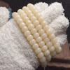 Jade Ecológico Original amarelo-leite Raiz de Bodhi 108 Contas de Abacus tipo barril Contas de Buda Wenwan pulseira enrolada Bodhi macio