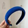 Corea del Sur Esponja Otoño e Invierno Celebridad de Internet Moda Blanco Azul Klein Banda para el Cabello Celebridad de Internet Sentido Avanzado Banda para la Cabeza Superior Craneal Alta