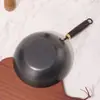 Nova Wok de Ferro Forjado com Padrão Martelado, Adequada para Fogões de Indução, Fogões a Gás e Fogões a Gás, Sem Revestimento, Antiaderente, Panela de Cozinha Doméstica